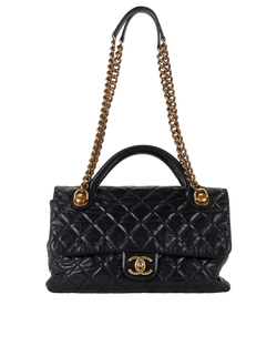 Castle Rock Flap Bag, Glazed Calfskin, Black, B/DB/AC/E, 3*